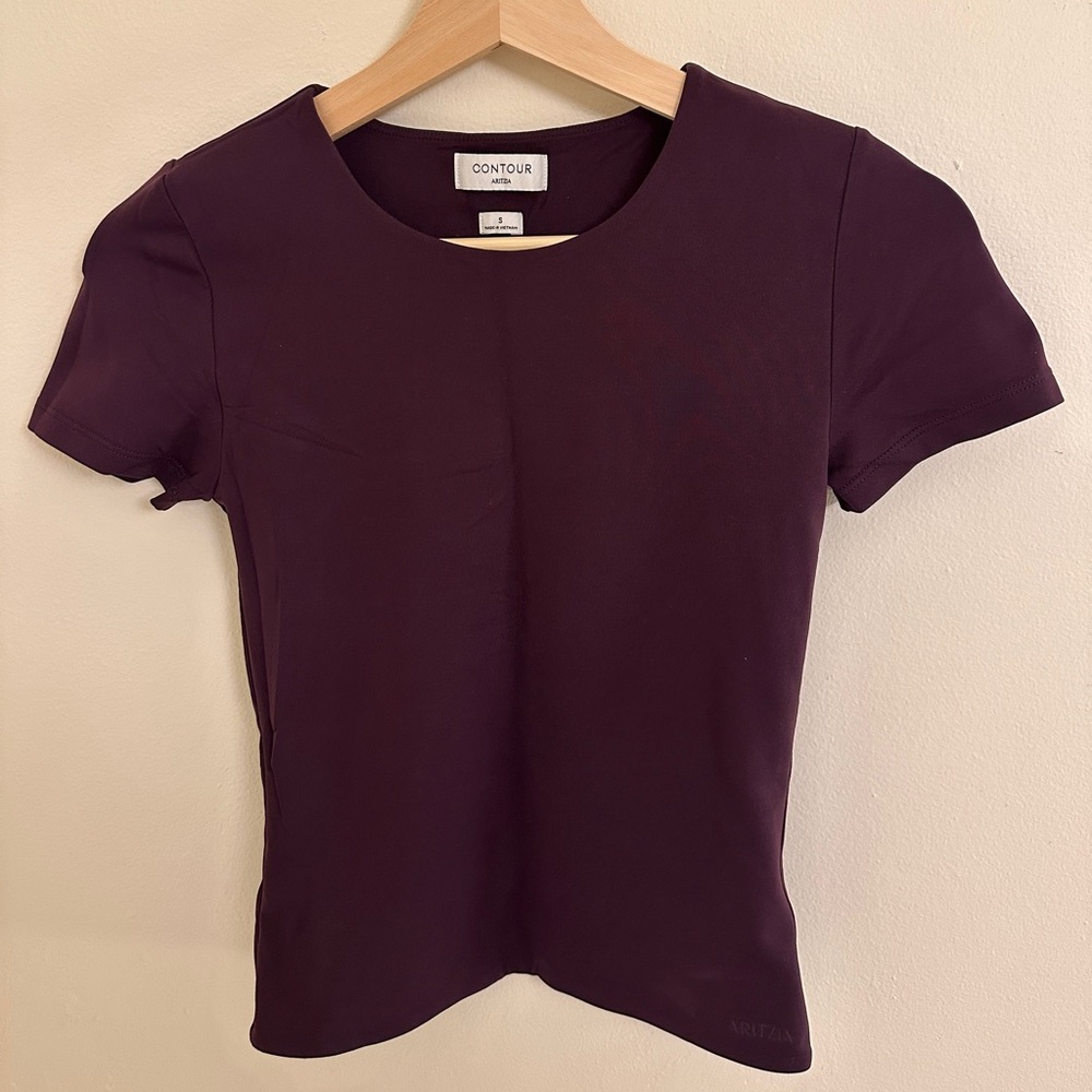 Aritzia Plum Short-Sleeve Fitted Top